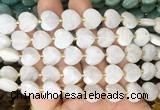HGBS127 15 inches 12mm faceted heart white moonstone beads wholesale