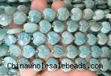 HGBS133 15 inches 12mm faceted heart amazonite beads wholesale