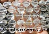 HGBS135 15 inches 15mm heart White crystal beads wholesale