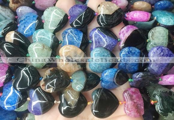 HGBS154 15 inches 20*20mm heart Agate gemstone beads wholesale