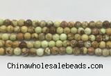 LEBS01 15 inches 4mm round lemon turquoise beads wholesale