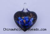 LP01 16*30*38mm heart inner flower lampwork glass pendants