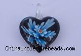 LP03 16*32*40mm heart inner flower lampwork glass pendants