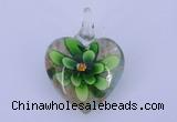 LP06 15*30*40mm heart inner flower lampwork glass pendants
