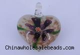 LP10 16*32*38mm heart inner flower lampwork glass pendants