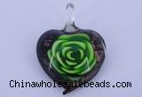 LP11 14*35*45mm heart inner flower lampwork glass pendants
