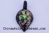 LP83 12*30*57mm leaf inner flower lampwork glass pendants