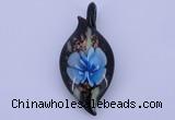 LP84 13*26*58mm leaf inner flower lampwork glass pendants