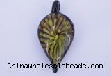 LP90 13*25*53mm leaf inner flower lampwork glass pendants