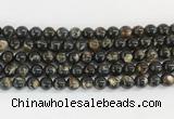LPBS01 15 inches 6mm round black Lepidolite beads wholesale