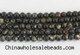 LPBS01 15 inches 6mm round black Lepidolite beads wholesale