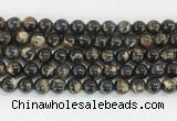 LPBS02 15 inches 8mm round black Lepidolite beads wholesale