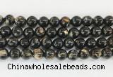 LPBS03 15 inches 10mm round black Lepidolite beads wholesale