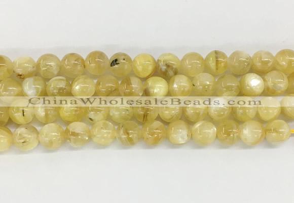 LPBS12 15 inches 8mm round yellow Lepidolite beads wholesale