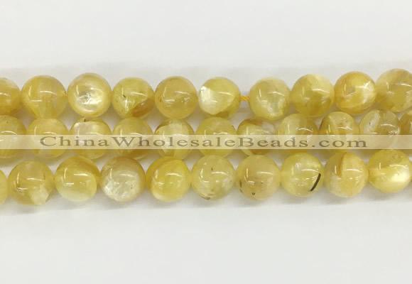 LPBS15 15 inches 12mm round yellow Lepidolite beads wholesale