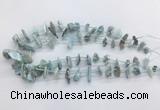LRBS01 Top drilled 10*14mm - 15*25mm freeform larimar gemstone beads