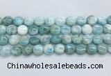 LRBS06 15 inches 12mm flat round larimar gemstone beads wholesale