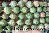 LSBS10 15 inches 16mm faceted round unakite beads wholesale