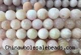 LSBS1006 15 inches 17mm carved round morganite gemstone beads wholesale