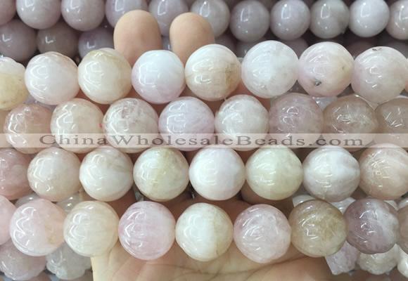 LSBS1006 15 inches 17mm carved round morganite gemstone beads wholesale