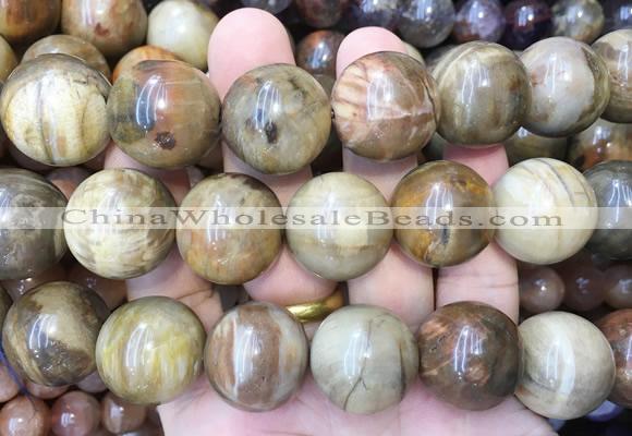LSBS110 15 inches 20mm round wooden jasper gemstone beads wholesale