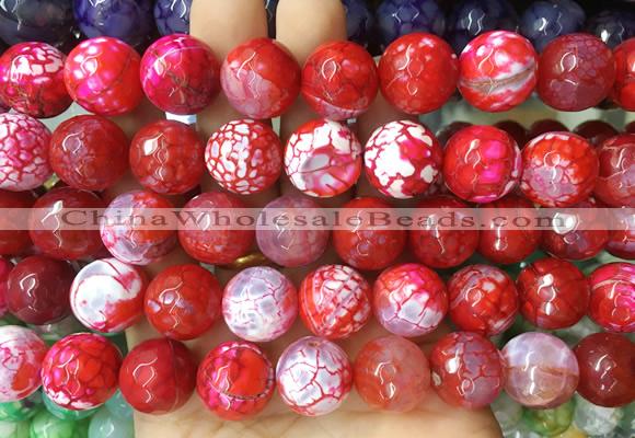 LSBS138 15 inches 16mm faceted round agate gemstone beads wholesale