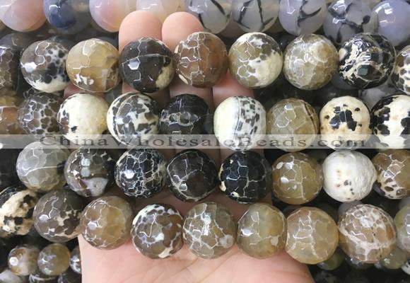 LSBS149 15 inches 18mm faceted round agate gemstone beads wholesale