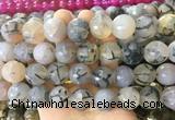LSBS150 15 inches 18mm faceted round agate gemstone beads wholesale