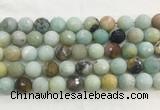 LSBS169 15 inches 16mm faceted round amazonite gemstone beads wholesale