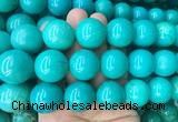 LSBS183 15 inches 20mm round green howlite turquoise beads wholesale