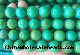 LSBS186 15 inches 18mm round yellow green howlite turquoise beads wholesale