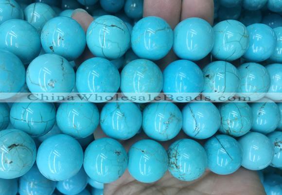LSBS189 15 inches 18mm round blue howlite turquoise beads wholesale