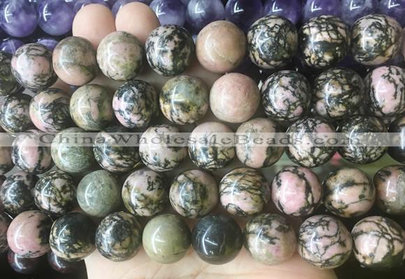 LSBS209 15 inches 16mm round rhodonite gemstone beads wholesale