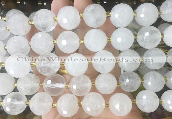 LSBS212 15 inches 16mm faceted round Angola crystal quartz beads wholesale