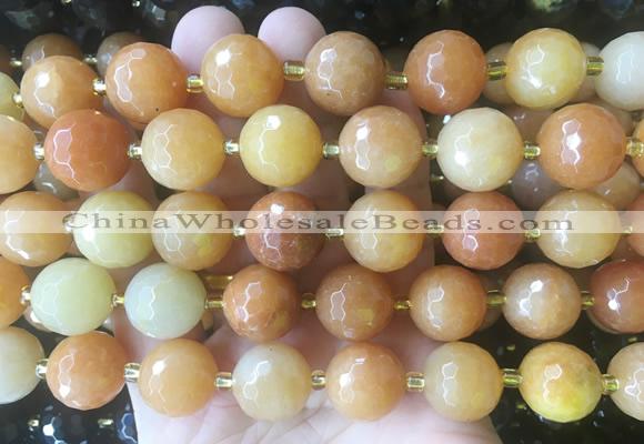LSBS214 15 inches 16mm faceted round red aventurine beads wholesale