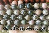 LSBS218 15 inches 16mm faceted round rhodonite beads wholesale
