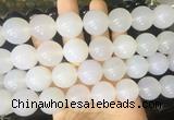 LSBS257 15 inches 20mm round white agate gemstone beads wholesale