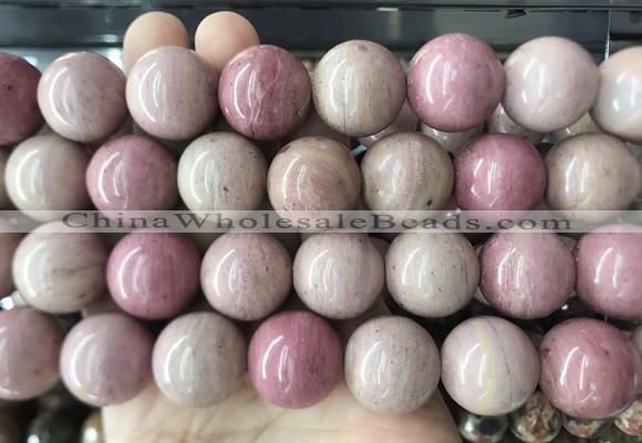 LSBS259 15 inches 20mm round pink wooden jasper beads wholesale
