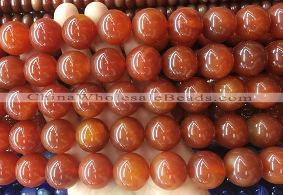 LSBS263 15 inches 16mm round red agate gemstone beads wholesale
