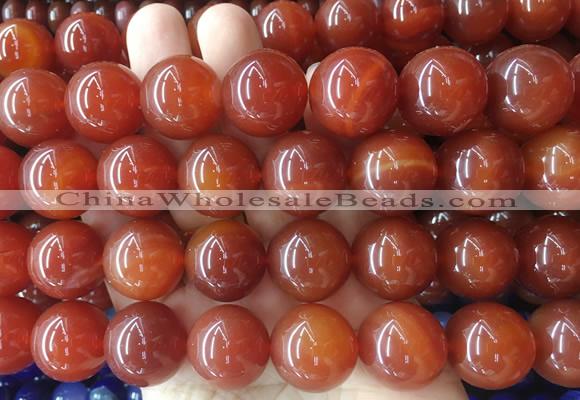 LSBS264 15 inches 18mm round red agate gemstone beads wholesale