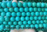 LSBS273 15 inches 14mm round green howlite turquoise gemstone beads wholesale