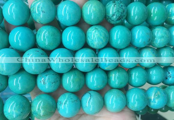 LSBS275 15 inches 18mm round green howlite turquoise gemstone beads wholesale