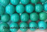 LSBS278 15 inches 25mm round green howlite turquoise gemstone beads wholesale