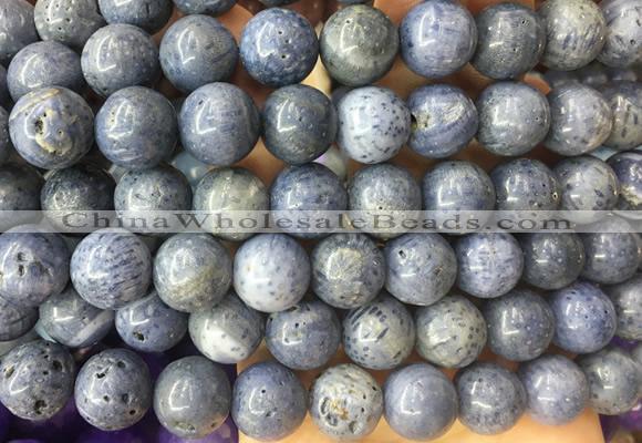 LSBS312 15 inches 16mm round blue coral gemstone beads wholesale