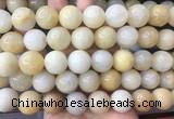 LSBS317 15 inches 18mm round yellow jade gemstone beads wholesale