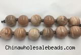 LSBS327 7.5 inches 30mm round moonstone gemstone beads wholesale