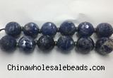 LSBS329 7.5 inches 30mm faceted round sodalite gemstone beads wholesale