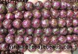 LSBS346 15 inches 14mm round gold color stone beads wholesale