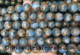 LSBS347 15 inches 14mm round gold color stone beads wholesale