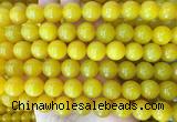 LSBS354 15 inches 14mm round yellow agate gemstone beads wholesale